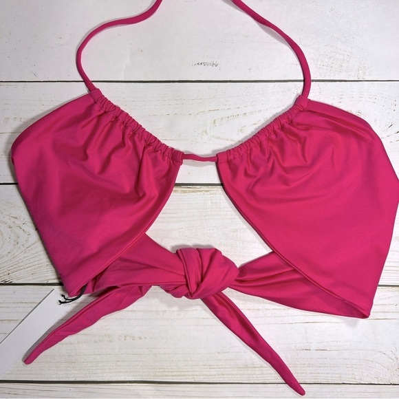 Monica Hansen | Money Maker Halter Bikini Top In Azalea Pink | M - Picture 11 of 15